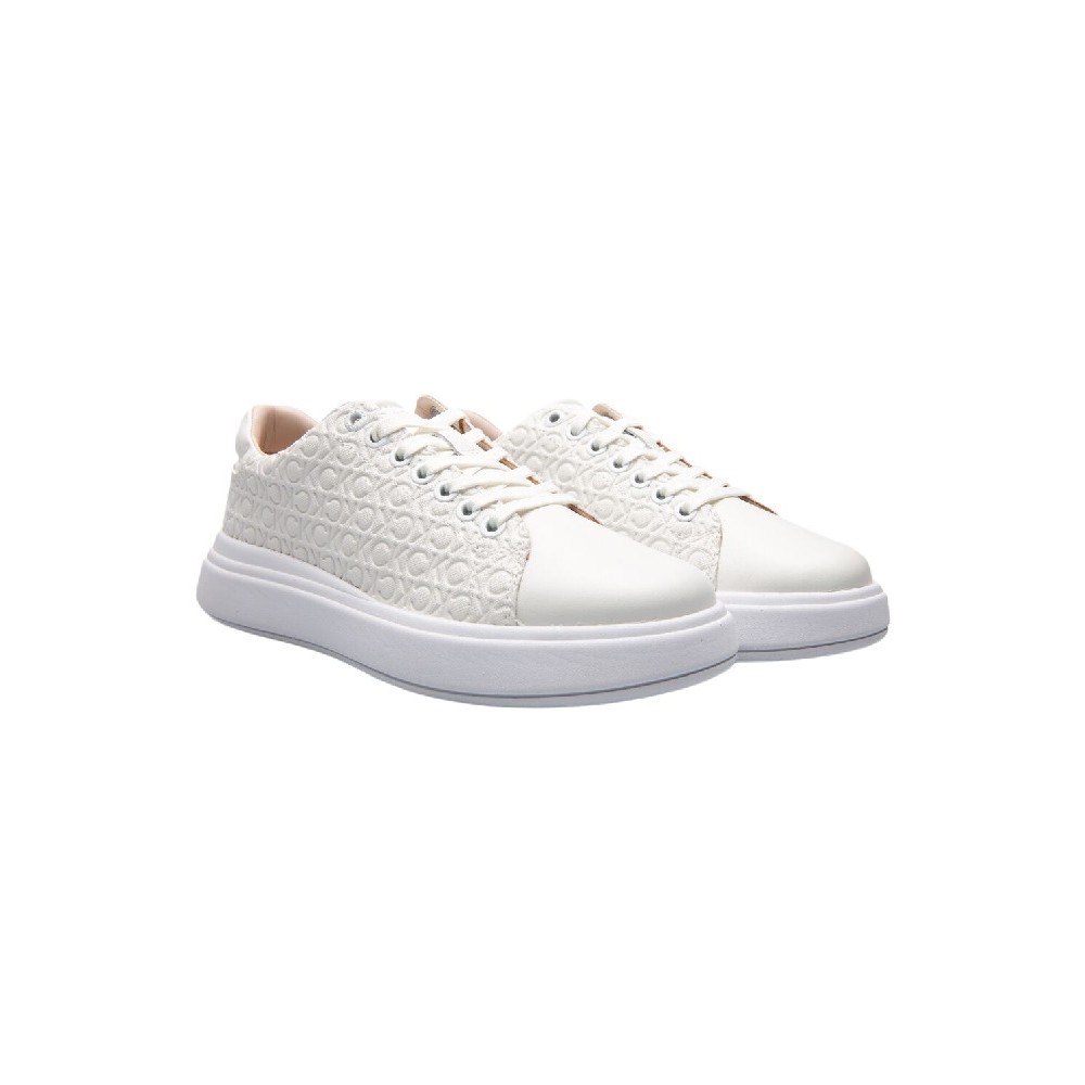 CALVIN KLEIN CUPSOLE LACE UP SAFF MONO ΠΑΠΟΥΤΣΙ ΓΥΝΑΙΚΕΙΟ WHITE