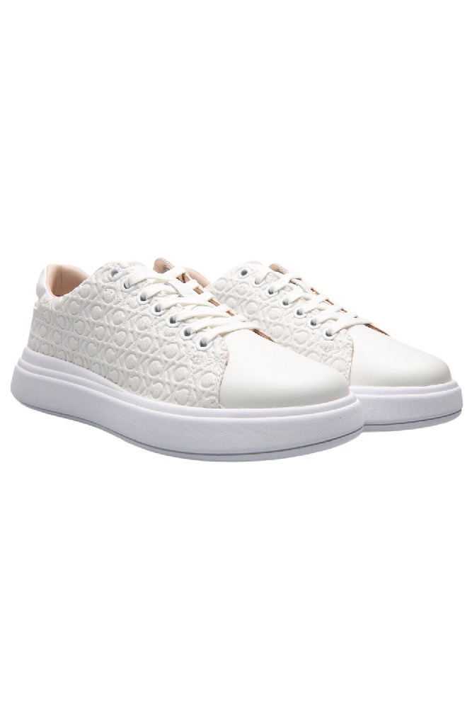 CALVIN KLEIN CUPSOLE LACE UP SAFF MONO ΠΑΠΟΥΤΣΙ ΓΥΝΑΙΚΕΙΟ WHITE