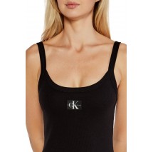 CALVIN KLEIN JEANS WOVEN LABEL RIB TANK DRESS ΦΟΡΕΜΑ ΓΥΝΑΙΚΕΙΟ BLACK