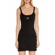 CALVIN KLEIN JEANS WOVEN LABEL RIB TANK DRESS ΦΟΡΕΜΑ ΓΥΝΑΙΚΕΙΟ BLACK