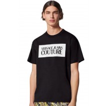 VERSACE JEANS COUTURE R LOGO SQUARE  T-SHIRT ΑΝΔΡΙΚΟ BLACK