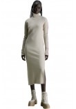 CALVIN KLEIN LOGO ELASTIC RIB LONG DRESS ΦΟΡΕΜΑ ΓΥΝΑΙΚΕΙΟ BEIGE