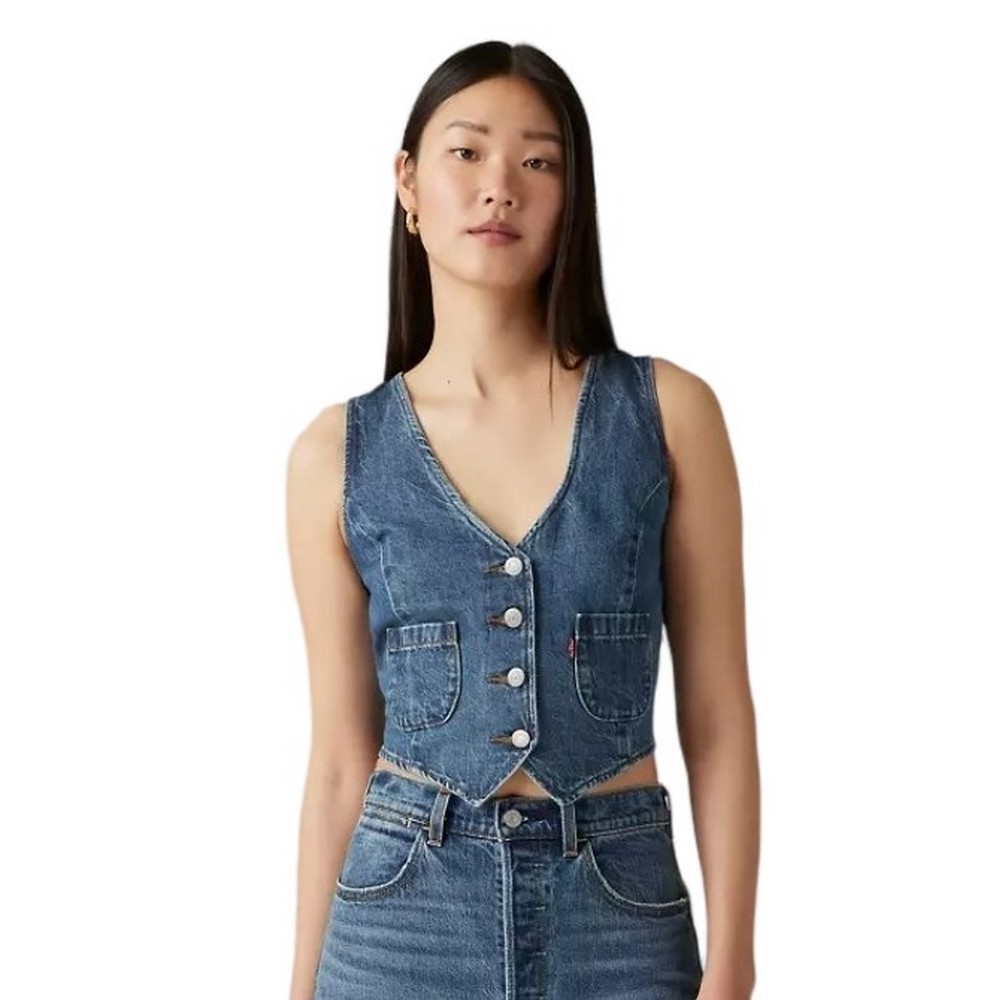 LEVIS TAILORED VEST DENIM ΓΙΛΕΚΟ ΓΥΝΑΙΚΕΙΟ BLUΕ DENIM