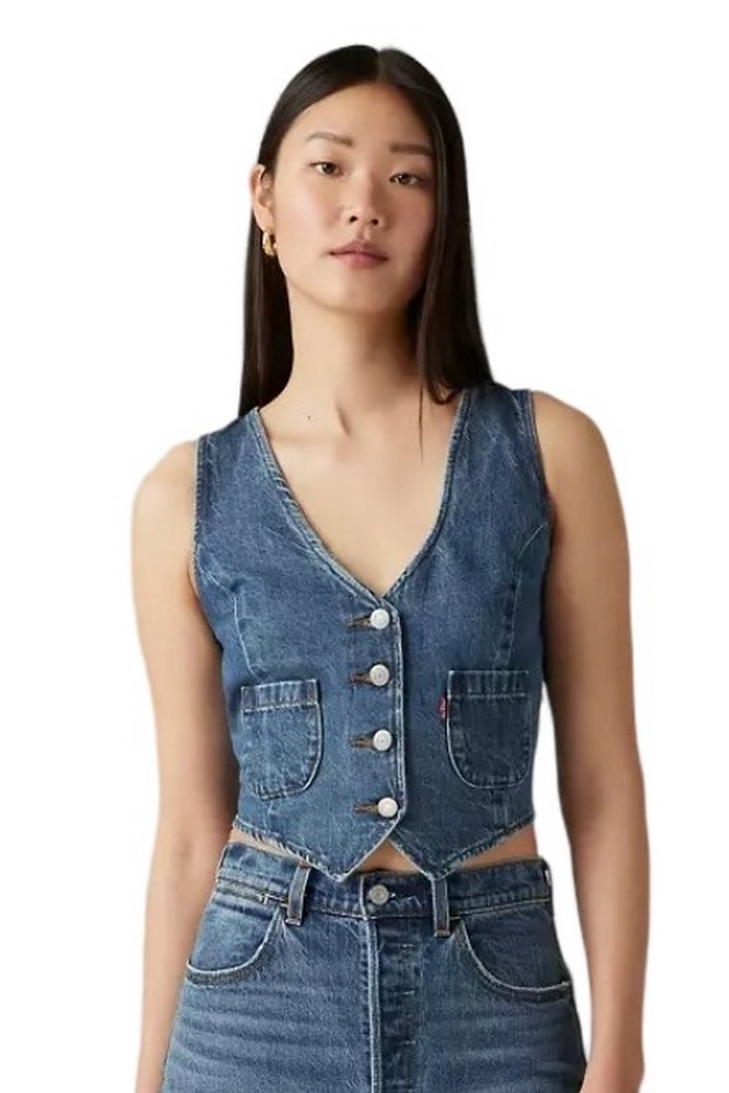 LEVI'S TAILORED VEST DENIM ΓΙΛΕΚΟ ΓΥΝΑΙΚΕΙΟ BLUΕ DENIM