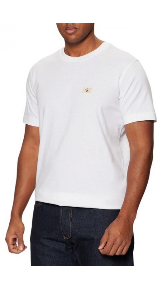 CALVIN KLEIN JEANS WOVEN LABEL REGULAR TEE T-SHIRT ΜΠΛΟΥΖΑ ΑΝΔΡΙΚΗ BRIGHT WHITE