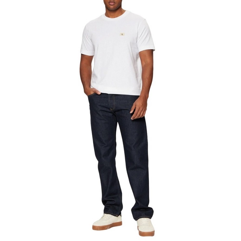 CALVIN KLEIN JEANS WOVEN LABEL REGULAR TEE T-SHIRT ΜΠΛΟΥΖΑ ΑΝΔΡΙΚΗ BRIGHT WHITE