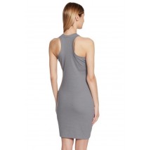 CALVIN KLEIN JEANS ARCHIVAL MONOLOGO RIB TANK DRESS GREY