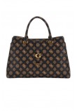 GUESS KUBA TRI COMPARTMENT SATCHEL ΤΣΑΝΤΑ ΓΥΝΑΙΚΕΙΑ BROWN