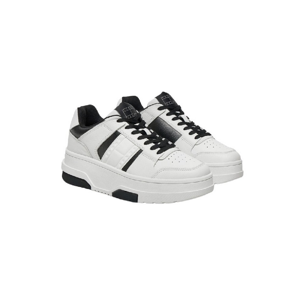 TOMMY JEANS THE BROOKLYN FLATFORM ΠΑΠΟΥΤΣΙ ΓΥΝΑΙΚΕΙΟ WHITE/BLACK