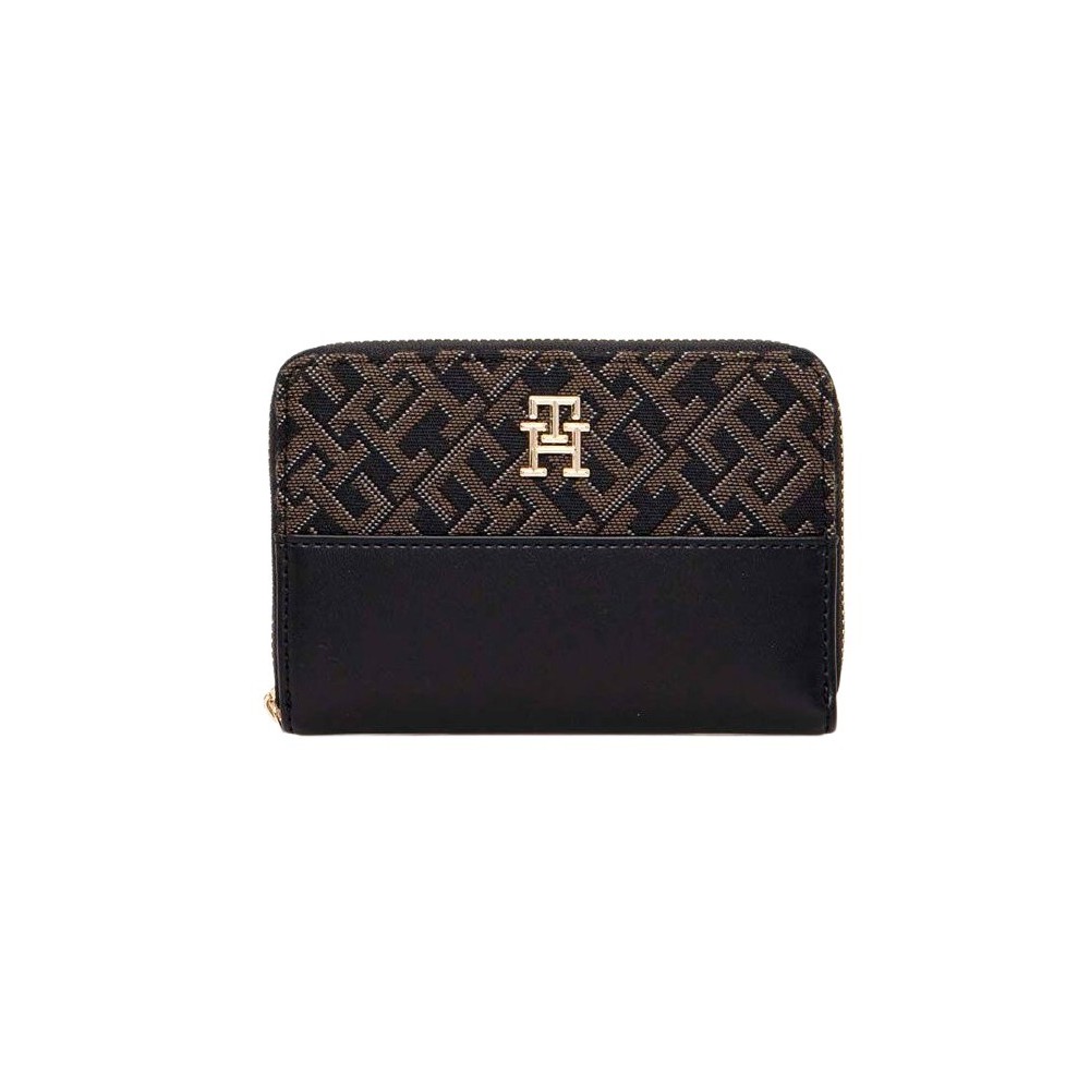 TOMMY HILFIGER JACQUARD MED ZA ΠΟΡΤΟΦΟΛΙ ΓΥΝΑΙΚΕΙΟ BLACK