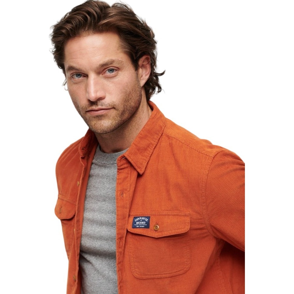 D2 OVIN CORDUROY WORKWEAR SHIRT ΠΟΥΚΑΜΙΣΟ ΑΝΔΡΙΚΟ ORANGE