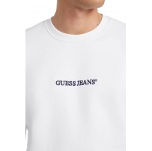 GUESS JEANS SLIM LOGO EMB ΜΠΛΟΥΖΑ ΦΟΥΤΕΡ ΑΝΔΡΙΚΗ WHITE