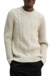 SUPERDRY D1 OVIN JACOB CABLE JUMPER ΜΠΛΟΥΖΑ ΠΛΕΚΤΗ ΑΝΔΡΙΚΗ ECRU