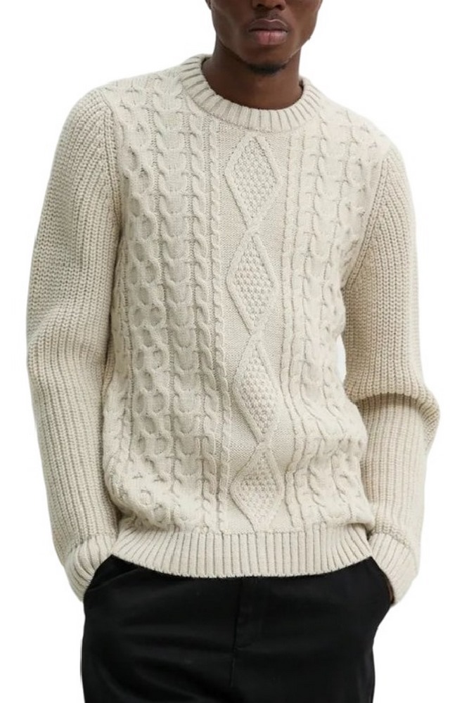 SUPERDRY D1 OVIN JACOB CABLE JUMPER ΜΠΛΟΥΖΑ ΠΛΕΚΤΗ ΑΝΔΡΙΚΗ ECRU