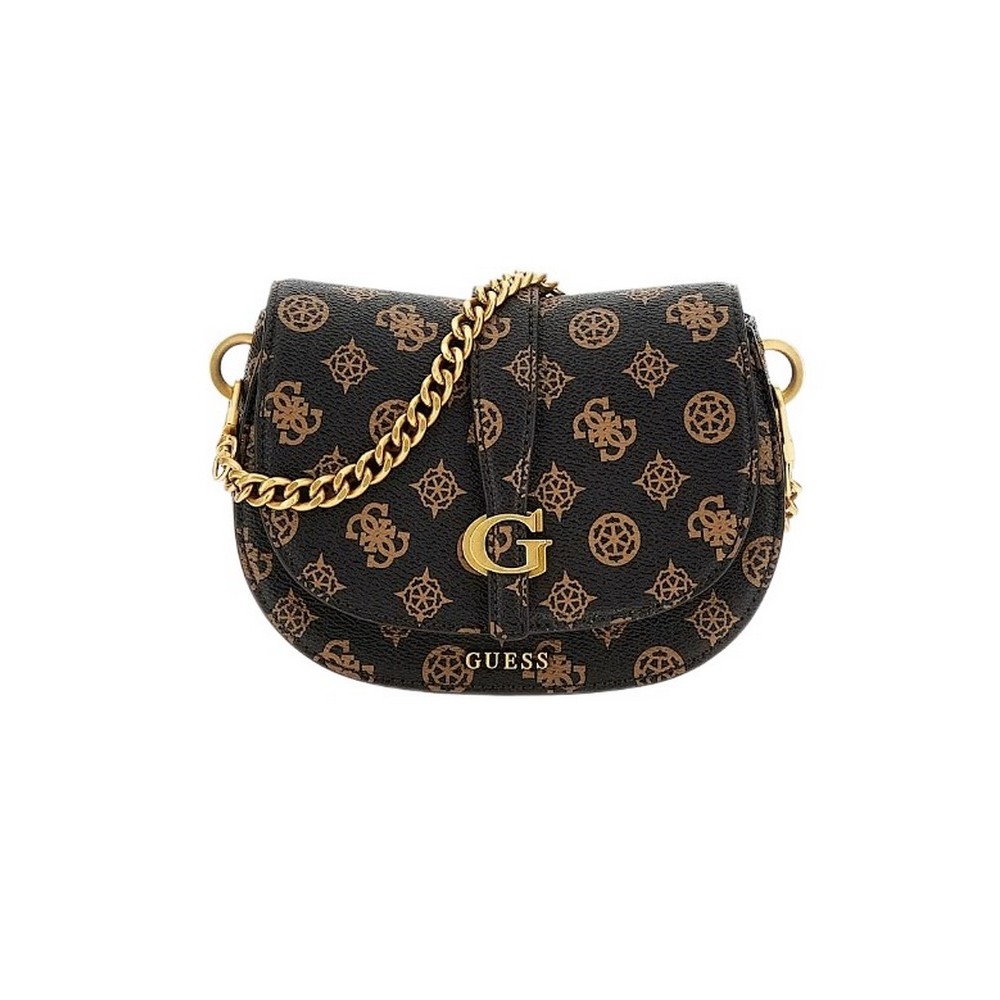 GUESS KUBA MINI CROSSBODY FLAP ΤΣΑΝΤΑ ΓΥΝΑΙΚΕΙΑ MOCHA