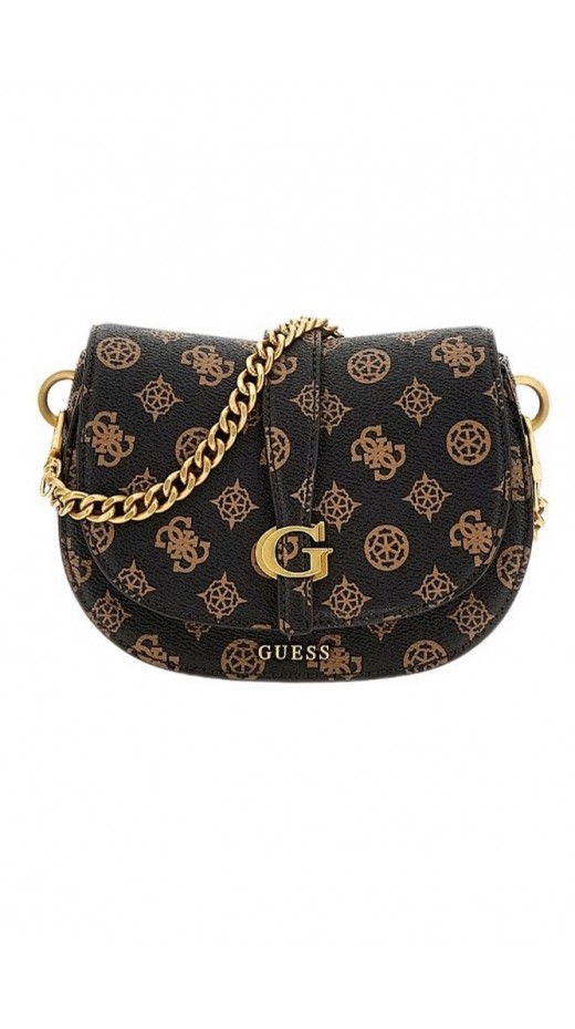 GUESS KUBA MINI CROSSBODY FLAP ΤΣΑΝΤΑ ΓΥΝΑΙΚΕΙΑ MOCHA