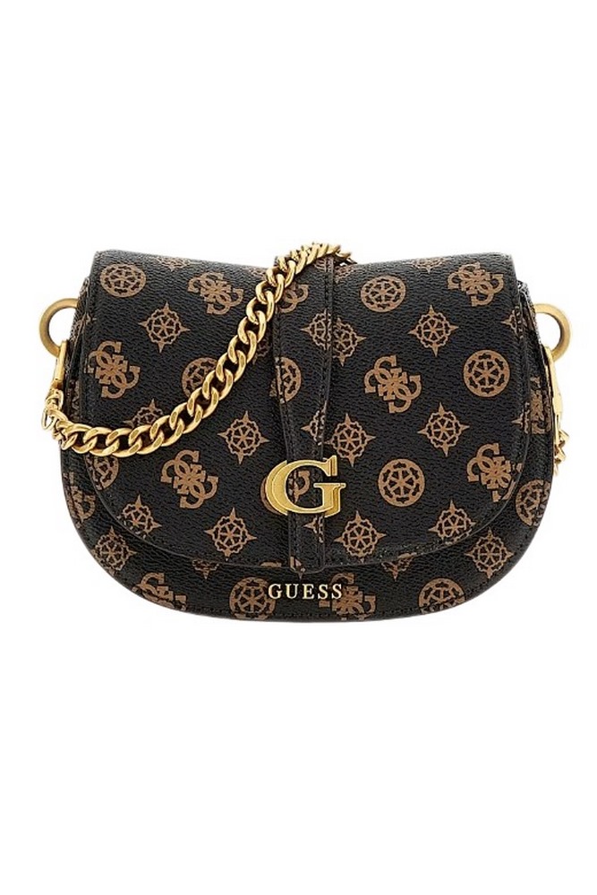 GUESS KUBA MINI CROSSBODY FLAP ΤΣΑΝΤΑ ΓΥΝΑΙΚΕΙΑ MOCHA