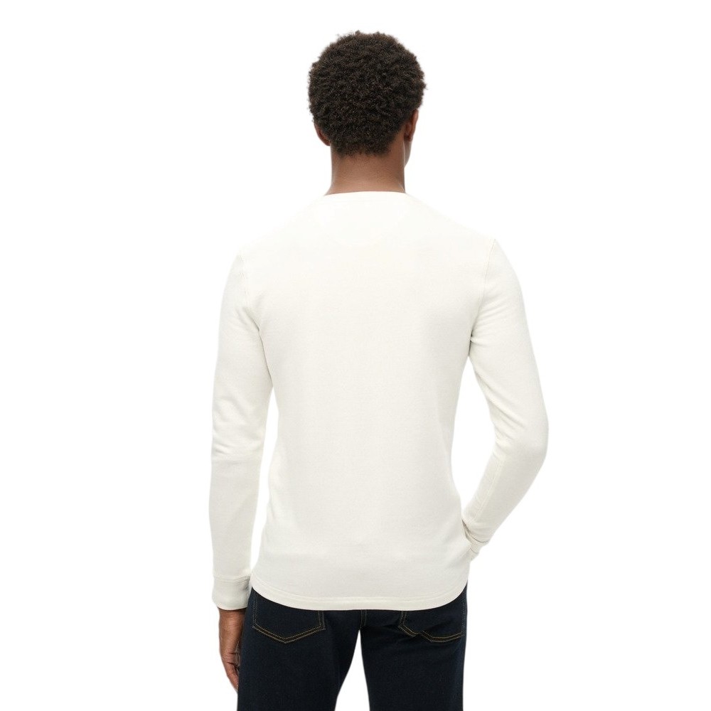 SUPERDRY D2 MRCH SLUB LS JERSEY GRANDAD TOP ΜΠΛΟΥΖΑ ΑΝΔΡΙΚΗ OFF WHITE