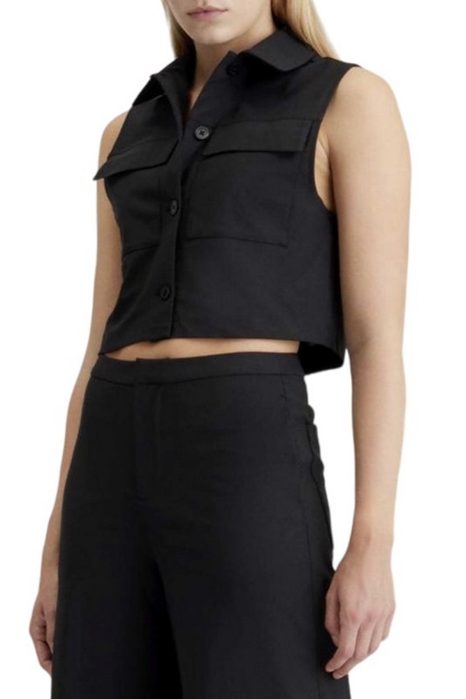 CALVIN KLEIN JEANS KNIT VEST ΓΙΛΕΚΟ ΓΥΝΑΙΚΕΙΟ BLACK