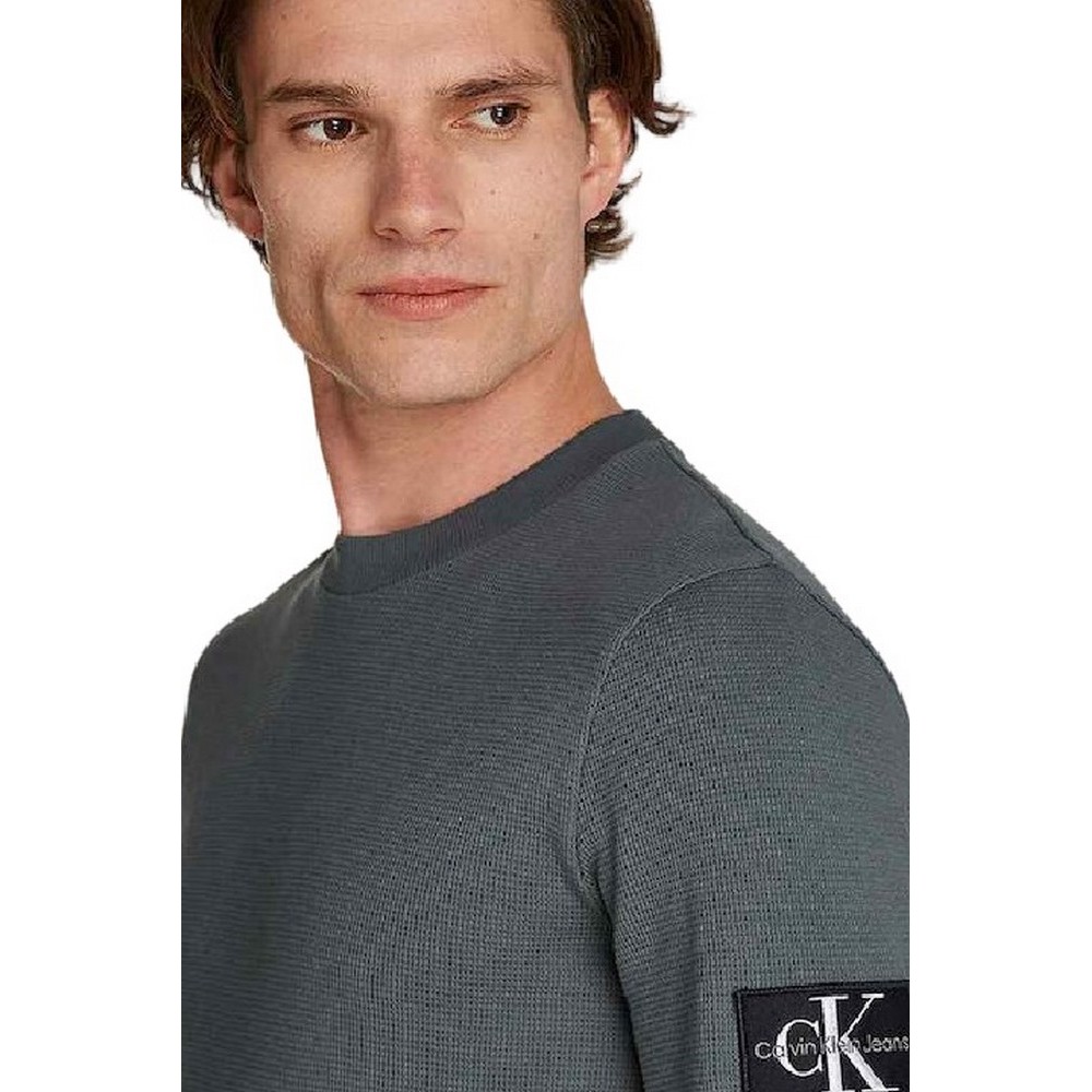 CALVIN KLEIN JEANS WAFFLE LS TEE ΜΠΛΟΥΖΑ ΑΝΔΡΙΚΗ ENDLESS GREY