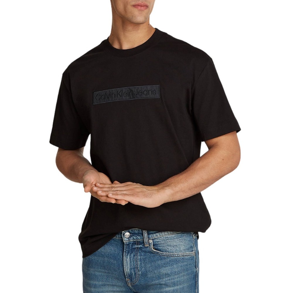 CALVIN KLEIN JEANS EMBROIDERED BOX TEE ΜΠΛΟΥΖΑ ΑΝΔΡΙΚΗ BLACK