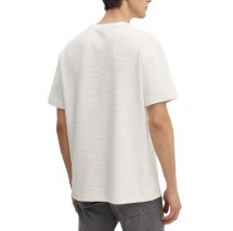 CALVIN KLEIN JEANS CITY GRID SS TEE T-SHIRT ΜΠΛΟΥΖΑ ΑΝΔΡΙΚΗ IVORY