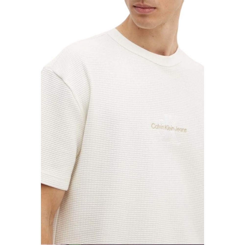 CALVIN KLEIN JEANS CITY GRID SS TEE T-SHIRT ΜΠΛΟΥΖΑ ΑΝΔΡΙΚΗ IVORY