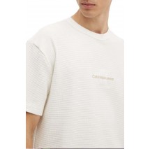 CALVIN KLEIN JEANS CITY GRID SS TEE T-SHIRT ΜΠΛΟΥΖΑ ΑΝΔΡΙΚΗ IVORY