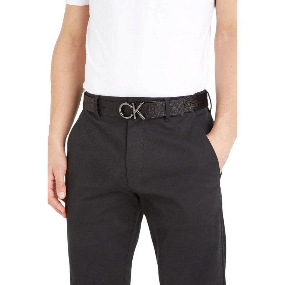 CALVIN KLEIN ADJ/REV CK METAL BOMBE PB 35MM ΖΩΝΗ ΑΝΔΡΙΚΗ BLACK/BROWN