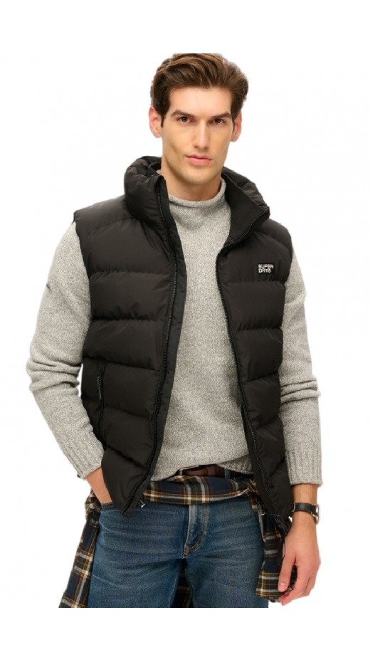 SUPERDRY D2 SDCD SPORTS PUFFER GILET ΓΙΛΕΚΟ  ΜΠΟΥΦΑΝ ΑΝΔΡΙΚΟ BLACK