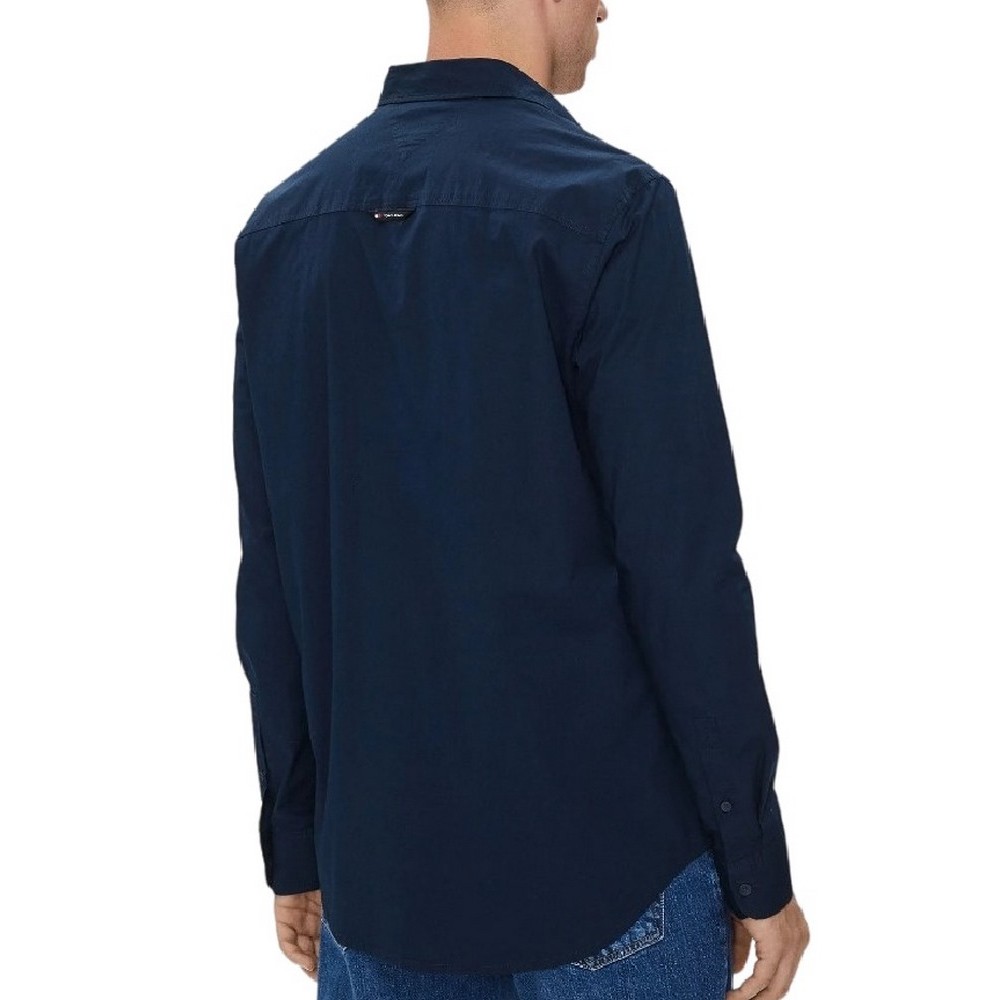 TOMMY JEANS ENTRY SLIM POPLIN SHIRT ΠΟΥΚΑΜΙΣΟ ΑΝΔΡΙΚΟ DARK NAVY