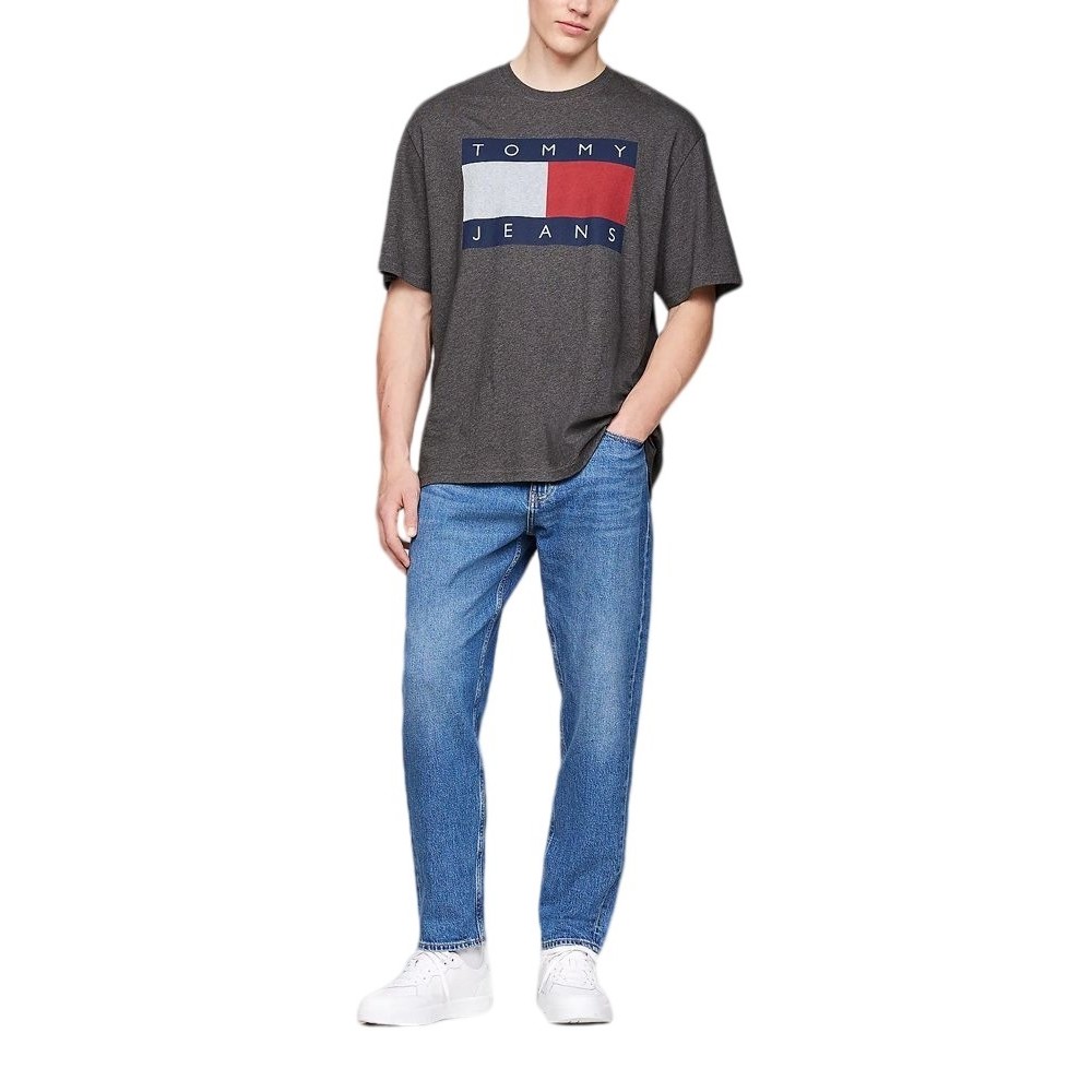 TOMMY JEANS RLX MELANGE FLAG TEE T-SHIRT ΜΠΛΟΥΖΑ ΑΝΔΡΙΚΗ GREY