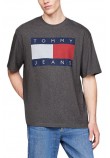 TOMMY JEANS RLX MELANGE FLAG TEE T-SHIRT ΜΠΛΟΥΖΑ ΑΝΔΡΙΚΗ GREY