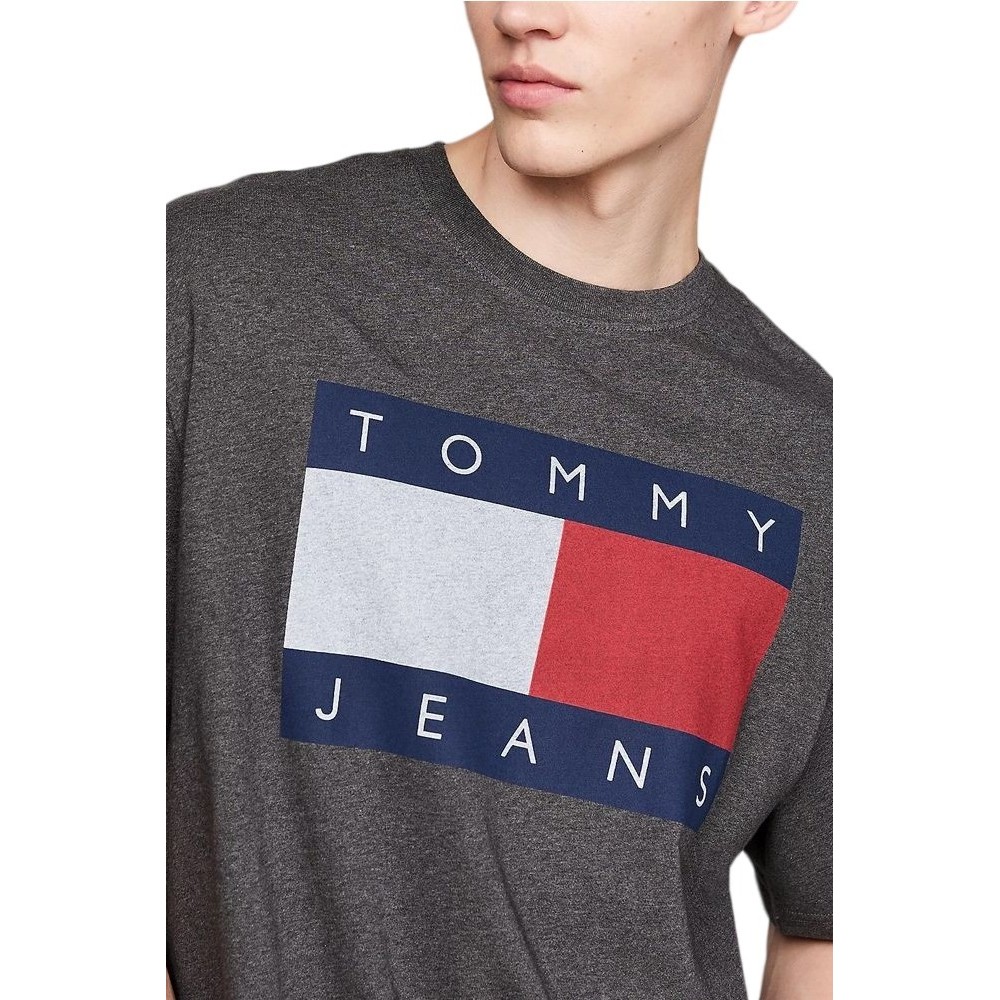 TOMMY JEANS RLX MELANGE FLAG TEE T-SHIRT ΜΠΛΟΥΖΑ ΑΝΔΡΙΚΗ GREY