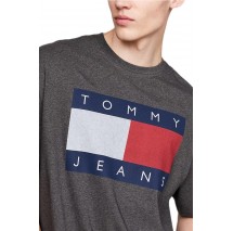 TOMMY JEANS RLX MELANGE FLAG TEE T-SHIRT ΜΠΛΟΥΖΑ ΑΝΔΡΙΚΗ GREY