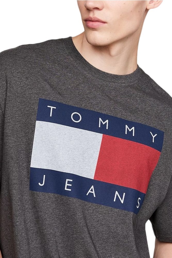 TOMMY JEANS RLX MELANGE FLAG TEE T-SHIRT ΜΠΛΟΥΖΑ ΑΝΔΡΙΚΗ GREY