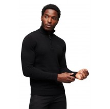 SUPERDRY D5 OVIN ESSENTIAL EMB KNIT HENLEY ΜΠΛΟΥΖΑ ΠΛΕΚΤΗ ΑΝΔΡΙΚΗ BLACK