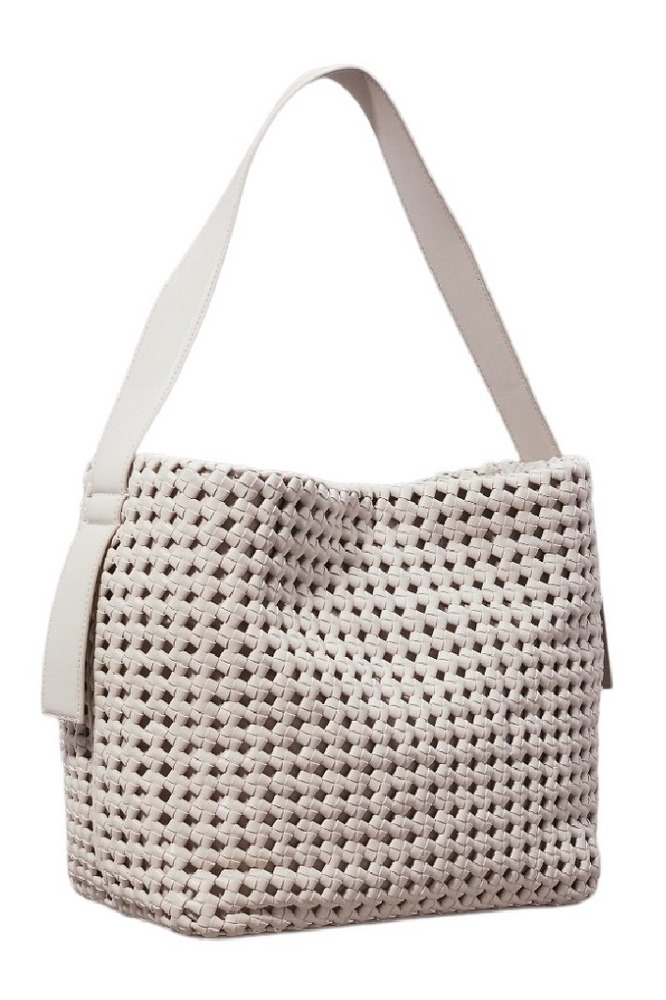 CALVIN KLEIN BRAIDED MEDIUM SHOPPER ΤΣΑΝΤΑ ΓΥΝΑΙΚΕΙΑ BEIGE