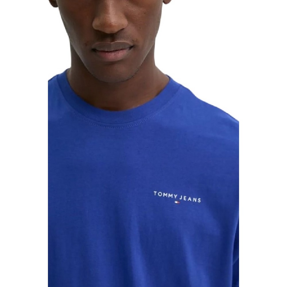 TOMMY JEANS  SLIM LINEAR CHEST TEE EXT T-SHIRT ΜΠΛΟΥΖΑ ΑΝΔΡΙΚΗ BLUE