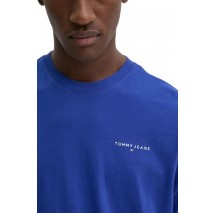 TOMMY JEANS  SLIM LINEAR CHEST TEE EXT T-SHIRT ΜΠΛΟΥΖΑ ΑΝΔΡΙΚΗ BLUE