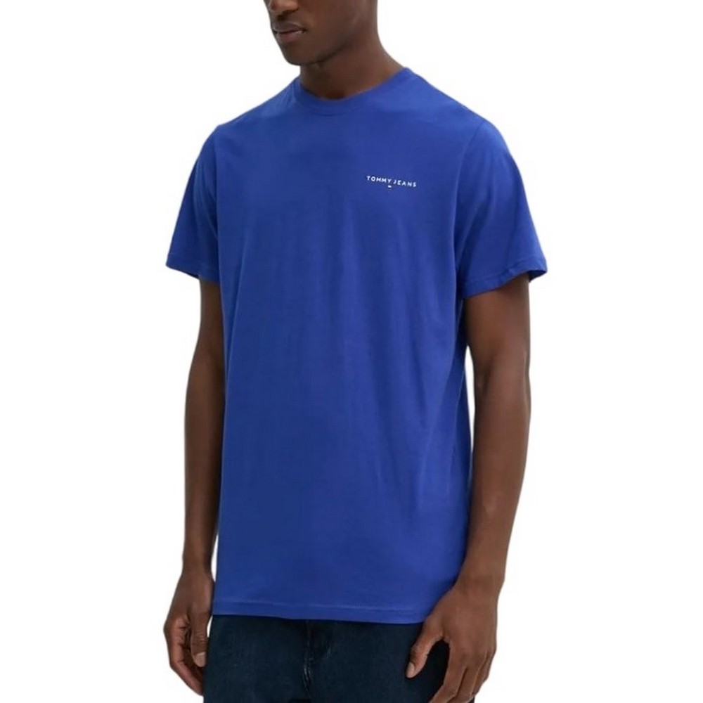 TOMMY JEANS  SLIM LINEAR CHEST TEE EXT T-SHIRT ΜΠΛΟΥΖΑ ΑΝΔΡΙΚΗ BLUE