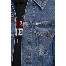 GUESS JEANS OVERSIZE TRUCKER ΤΖΙΝ ΜΠΟΥΦΑΝ ΓΥΝΑΙΚΕΙΟ BLUΕ DENIM