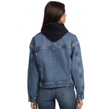 GUESS JEANS OVERSIZE TRUCKER ΤΖΙΝ ΜΠΟΥΦΑΝ ΓΥΝΑΙΚΕΙΟ BLUΕ DENIM