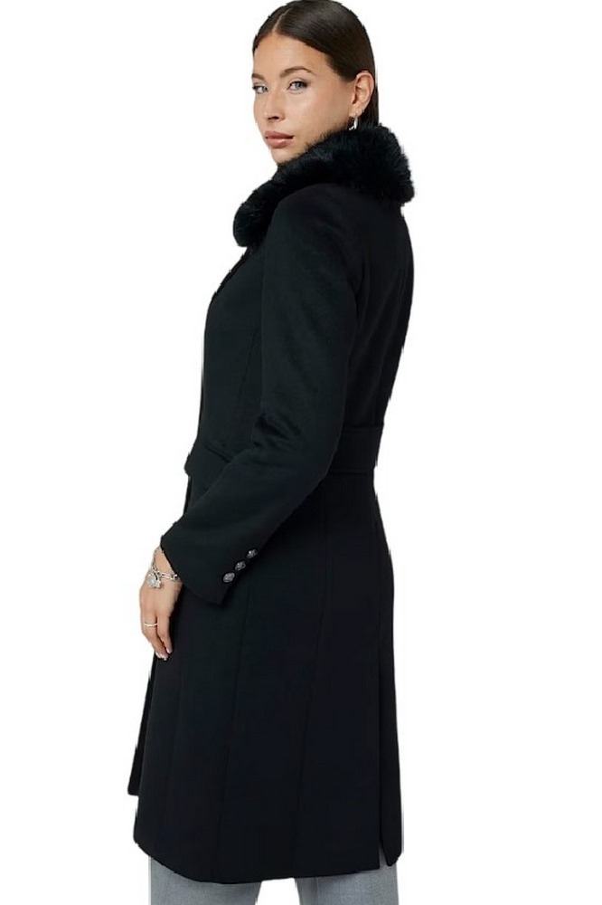 GUESS NANCY FIT COAT FAUX ΠΑΛΤΟ ΓΥΝΑΙΚΕΙΟ BLACK