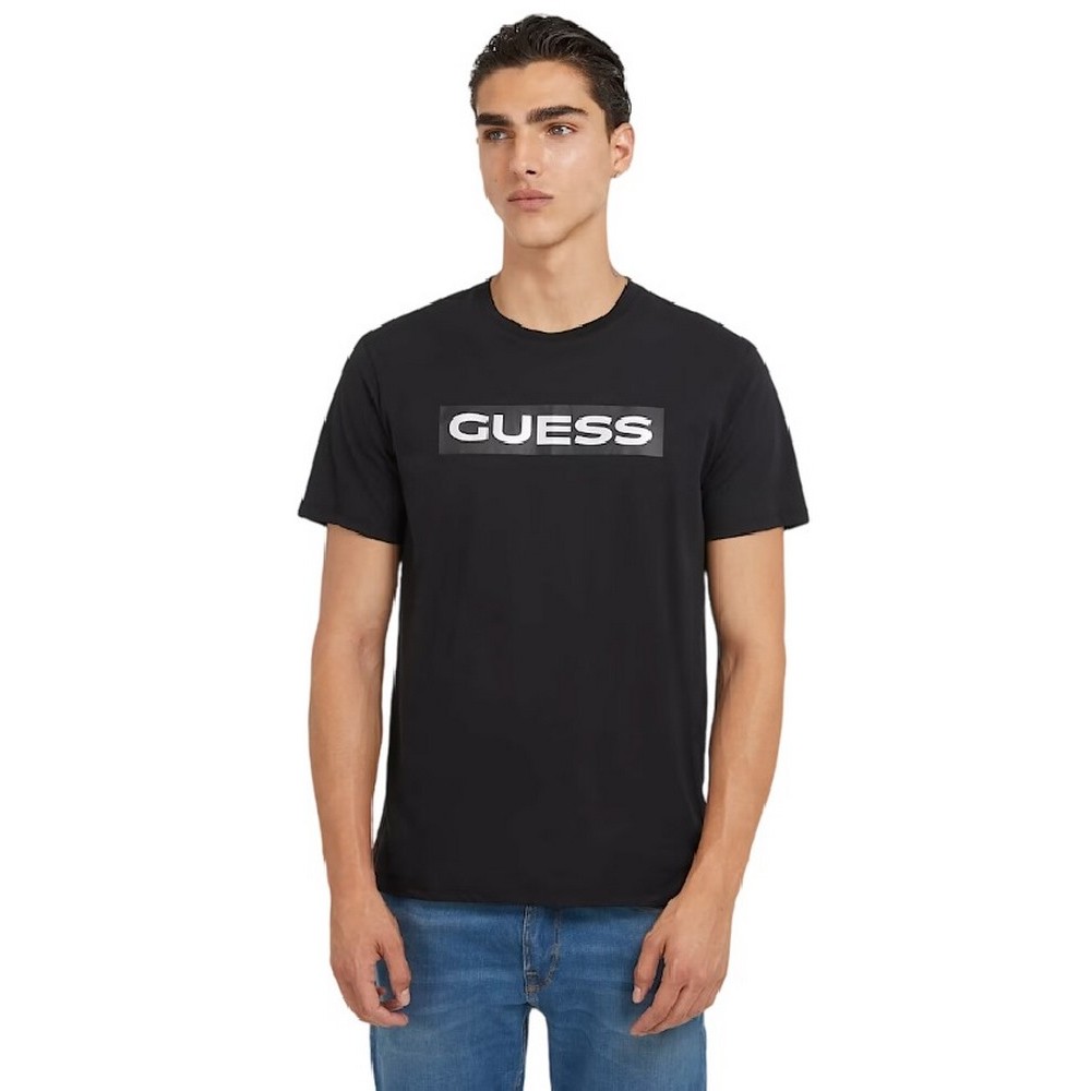 GUESS METALLIC T-SHIRT ΜΠΛΟΥΖΑ ΑΝΔΡΙΚΗ BLACK