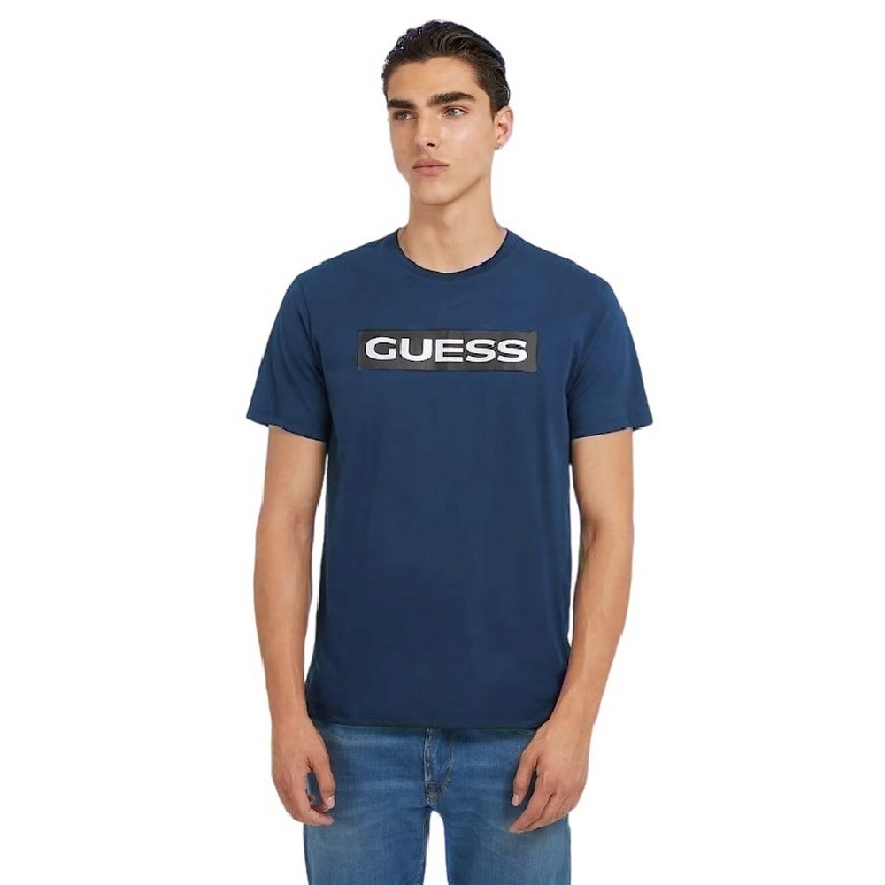 GUESS METALLIC T-SHIRT ΜΠΛΟΥΖΑ ΑΝΔΡΙΚΗ NAVY