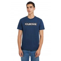 GUESS METALLIC T-SHIRT ΜΠΛΟΥΖΑ ΑΝΔΡΙΚΗ NAVY