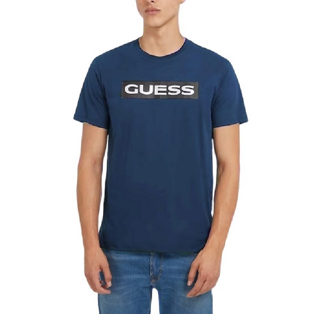 GUESS METALLIC T-SHIRT ΜΠΛΟΥΖΑ ΑΝΔΡΙΚΗ NAVY