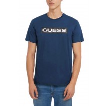 GUESS METALLIC T-SHIRT ΜΠΛΟΥΖΑ ΑΝΔΡΙΚΗ NAVY