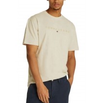 TOMMY JEANS REG GOLD LINEAR LOGO TEE T-SHIRT ΜΠΛΟΥΖΑ ΑΝΔΡΙΚΗ OFF WHITE